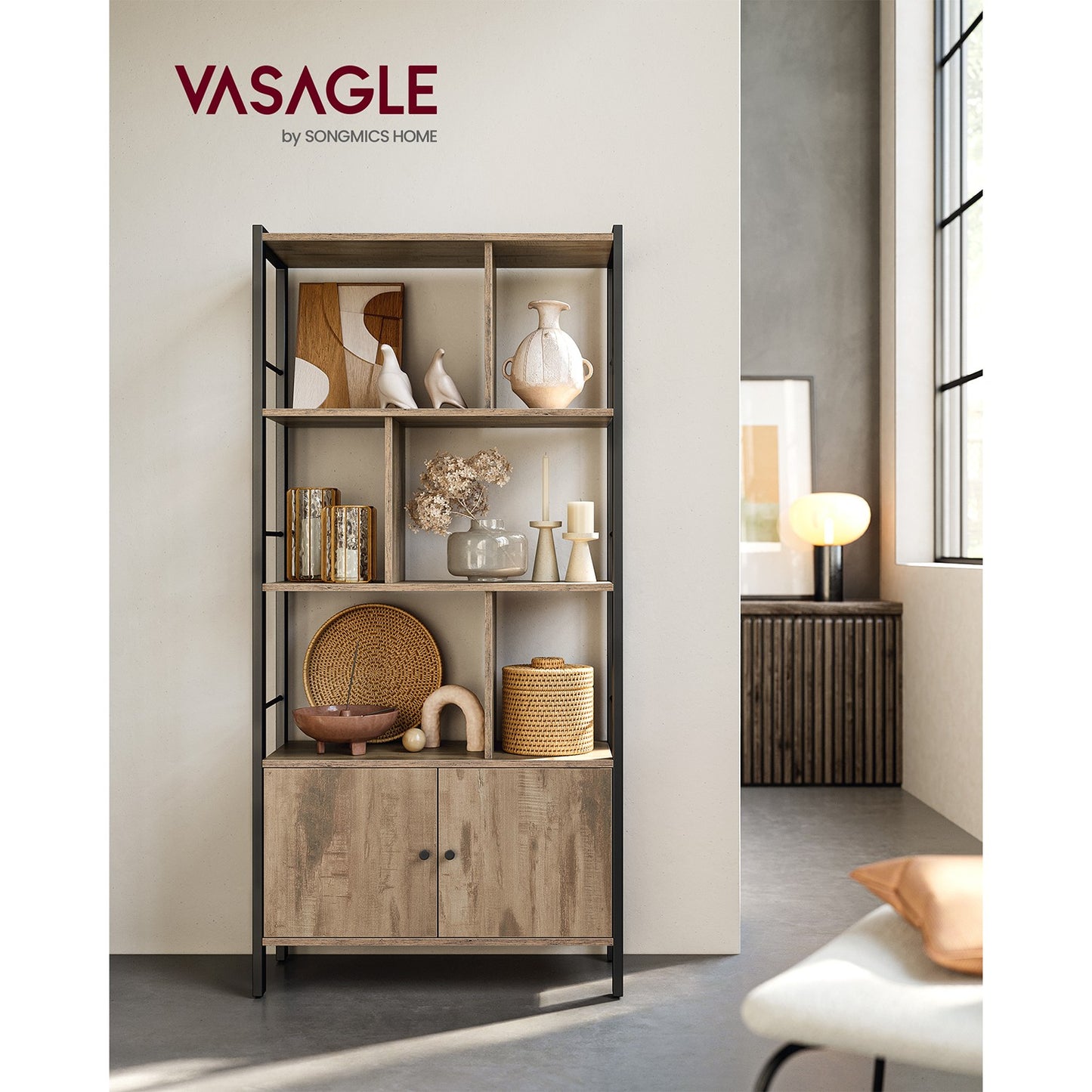 Large Bookcase with Doors and 4 Shelves - image 10