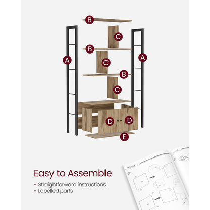 Large Bookcase with Doors and 4 Shelves - image 16