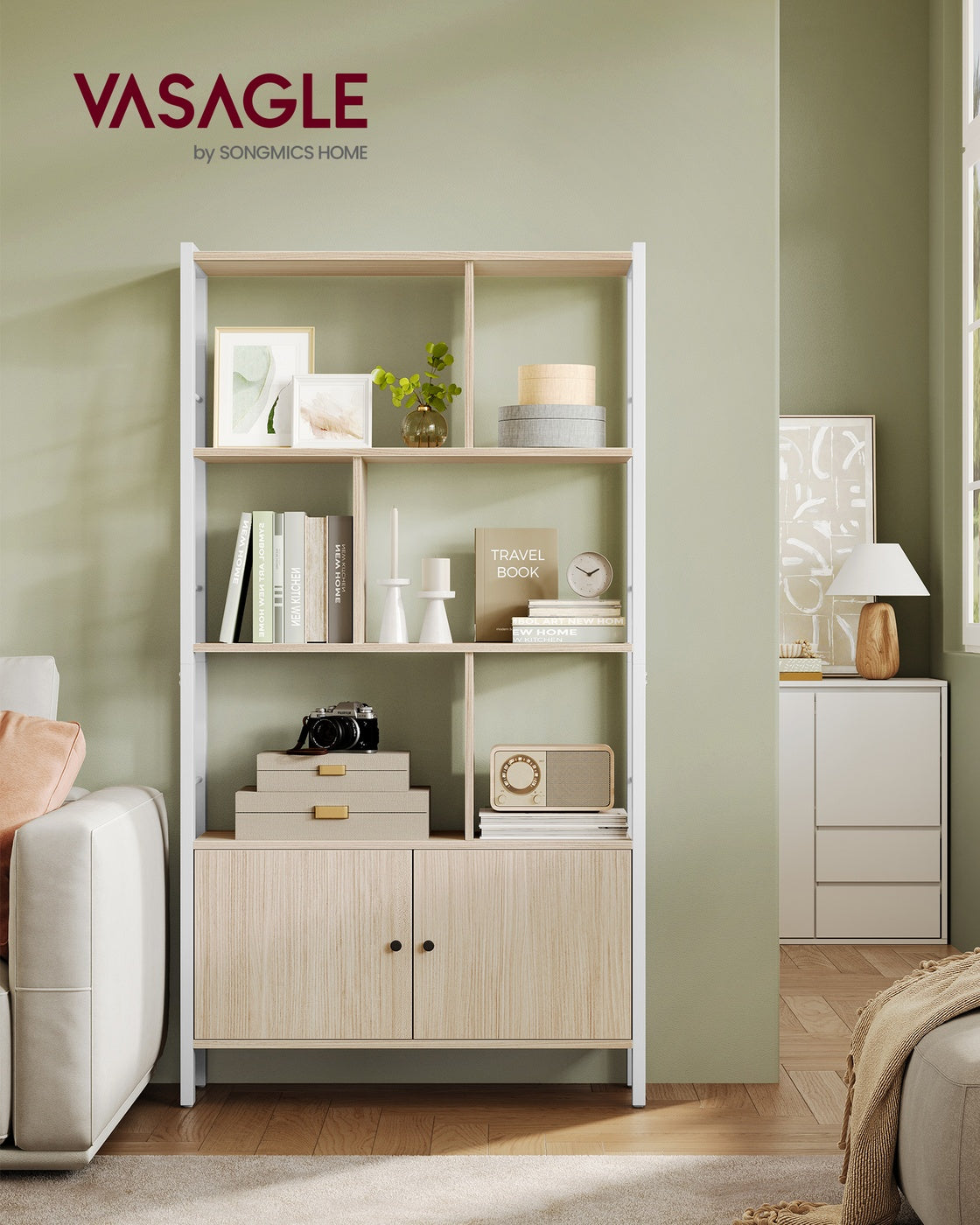 Large Bookcase with Doors and 4 Shelves - image 19