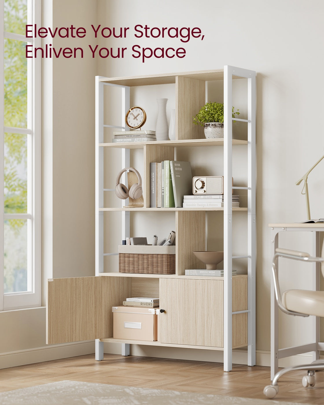 Large Bookcase with Doors and 4 Shelves - image 20