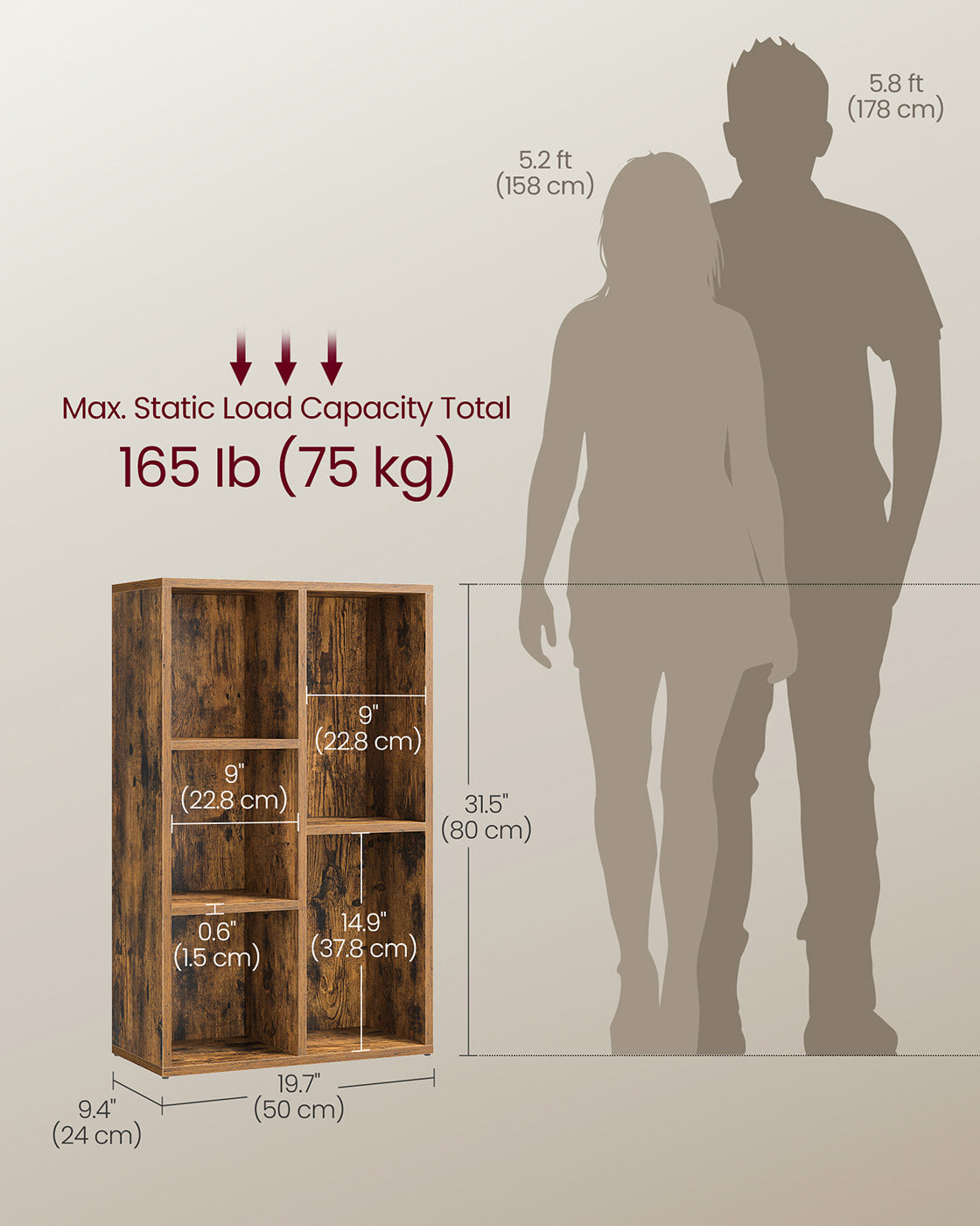 White 5-Grid Bookcase - image 34