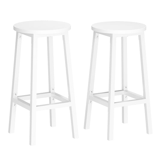 Set of 2 Kitchen Stools Cloud White - image 1