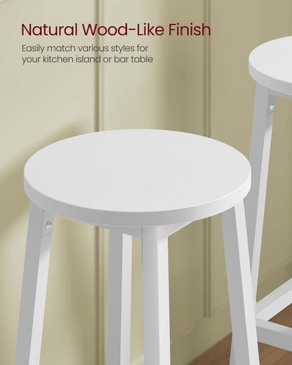 Set of 2 Kitchen Stools Cloud White - image 3