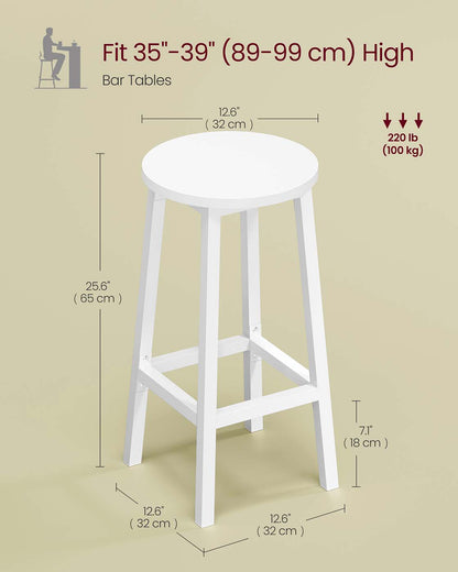 Set of 2 Kitchen Stools Cloud White - image 5
