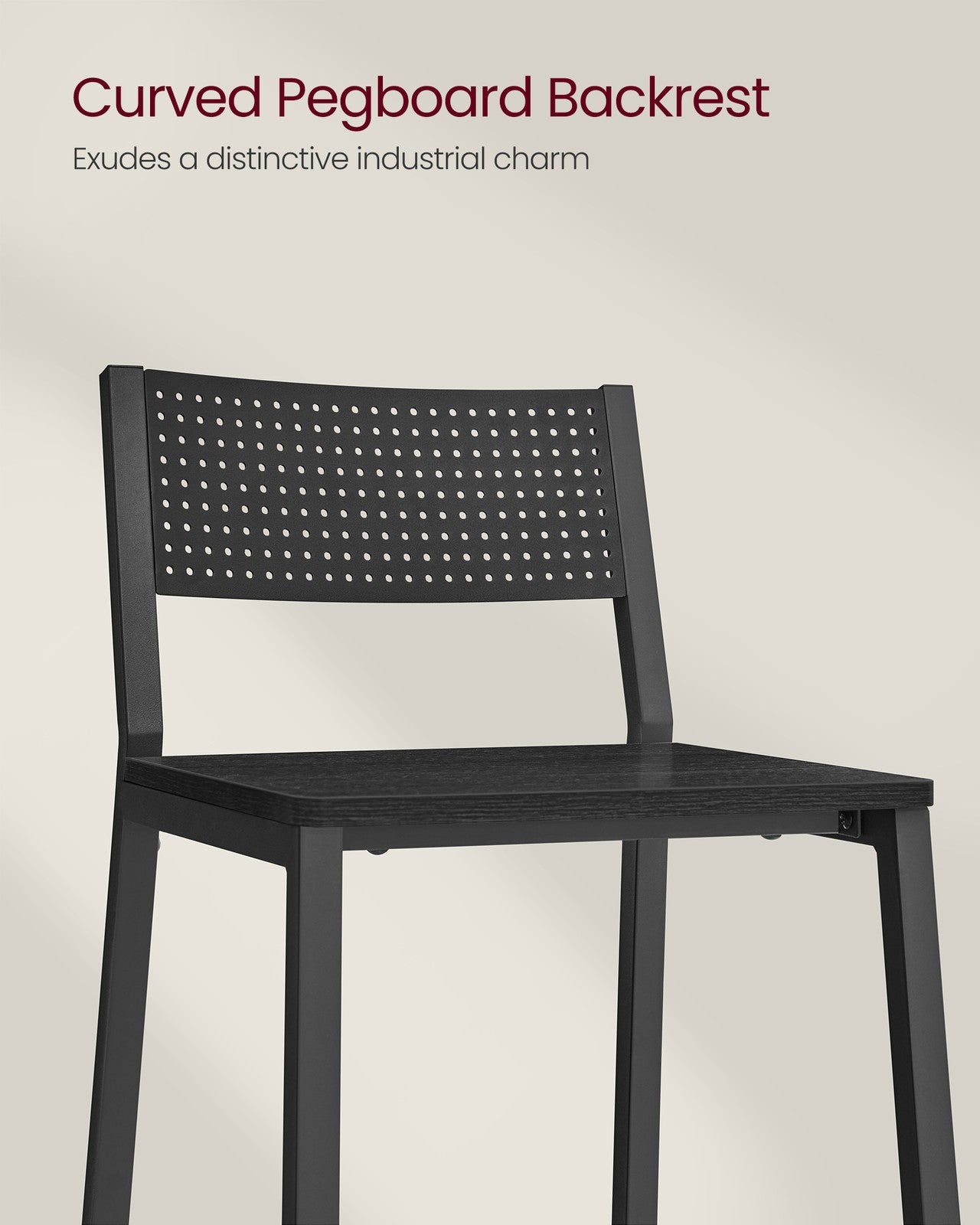 Set of 2 Kitchen Bar Stools Charcoal Gray and Black - image 5