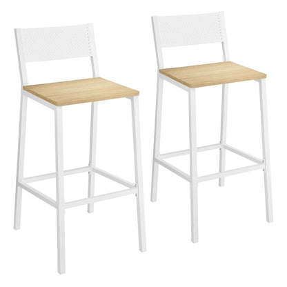 Set of 2 Kitchen Bar Stools Charcoal Gray and Black - image 9