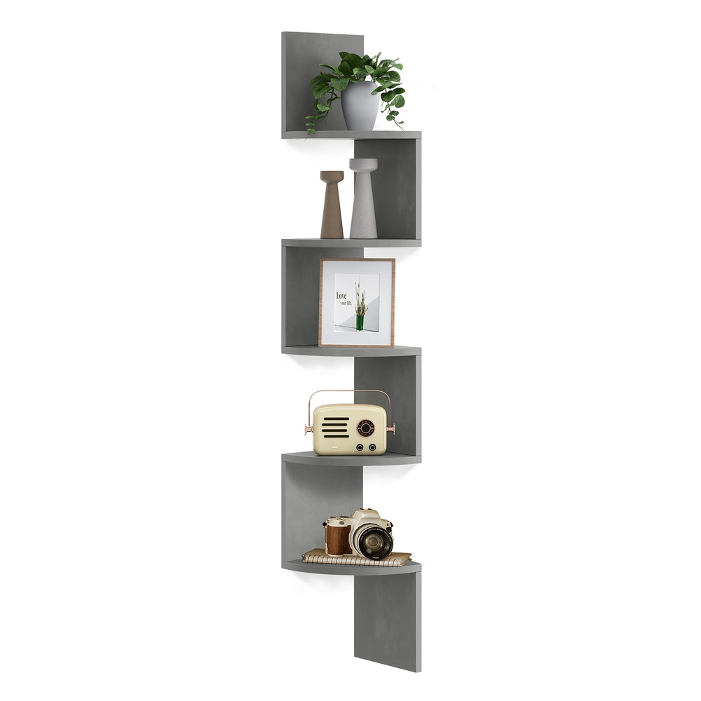 5-Tier Wall-Mounted Corner Shelf Dove Grey - image 1
