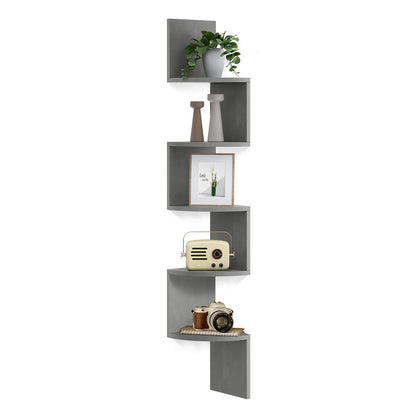 5-Tier Wall-Mounted Corner Shelf Dove Grey - image 1