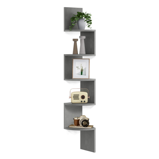 5-Tier Wall-Mounted Corner Shelf Dove Grey - image 1