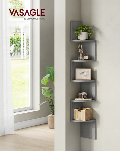 5-Tier Wall-Mounted Corner Shelf Dove Grey - image 2