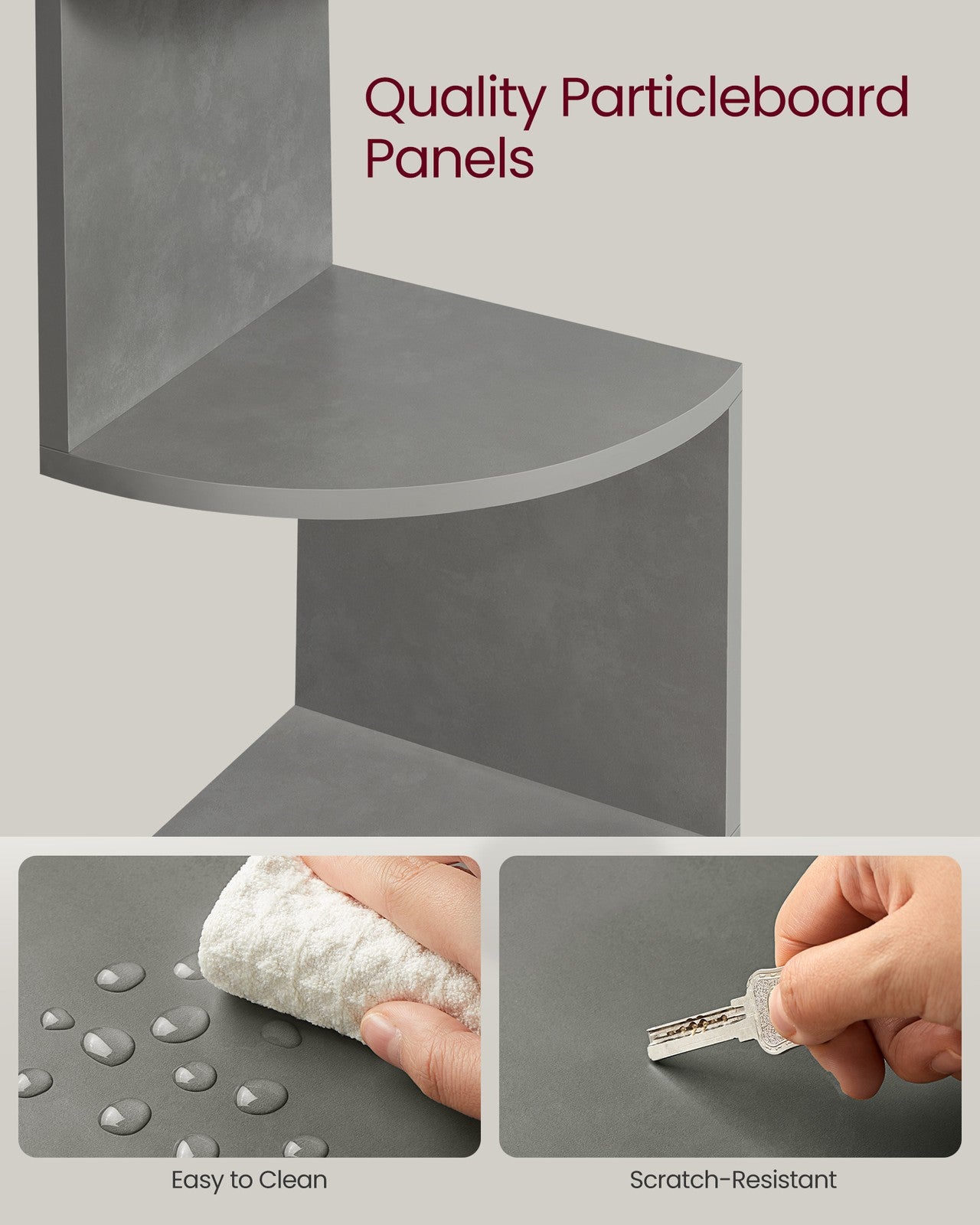 5-Tier Wall-Mounted Corner Shelf Dove Grey - image 6