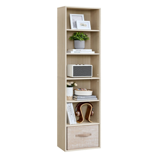 Bookcase 6-Tier Bookshelf 24 x 40 x 178.5 cm Natural Beige - image 1