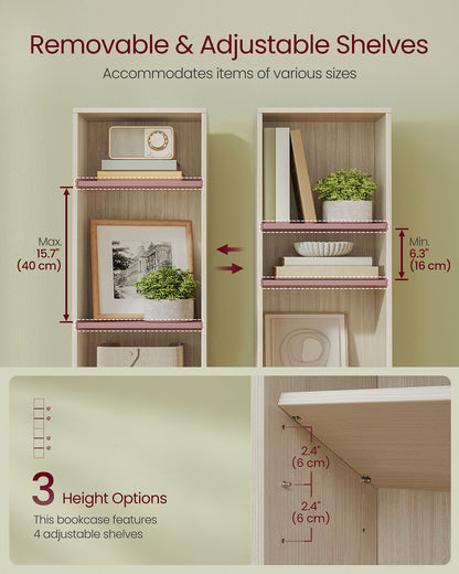 Bookcase 6-Tier Bookshelf 24 x 40 x 178.5 cm Natural Beige - image 3