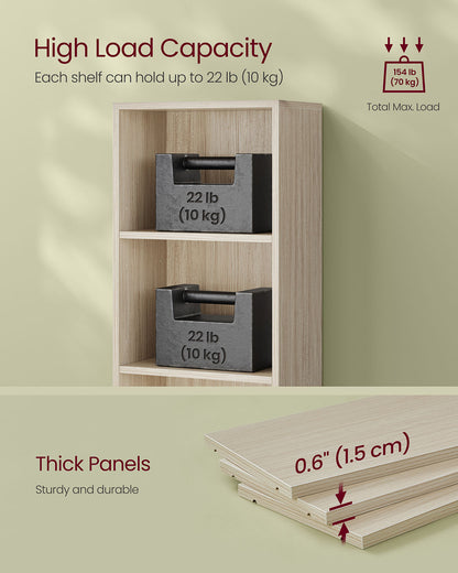 Bookcase 6-Tier Bookshelf 24 x 40 x 178.5 cm Natural Beige - image 7