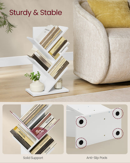 5-Tier Tree Bookshelf with Wooden Shelves Cloud White - image 4