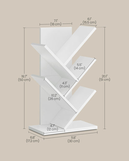 5-Tier Tree Bookshelf with Wooden Shelves Cloud White - image 5