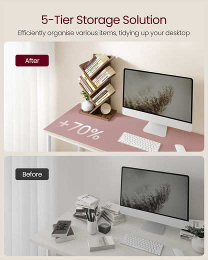5-Tier Tree Bookshelf with Wooden Shelves Cloud White - image 10