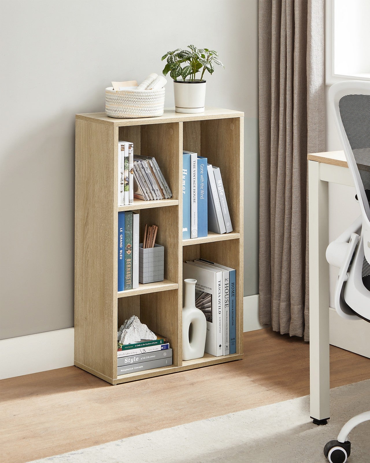 Wooden 5-Grid Bookcase - image 4