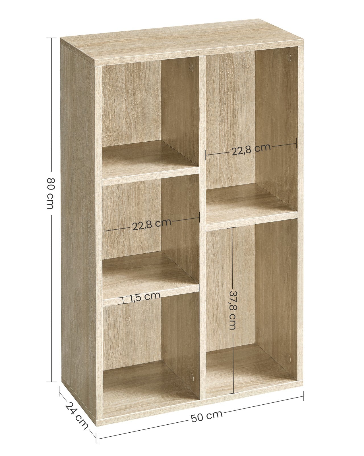 Wooden 5-Grid Bookcase - image 8