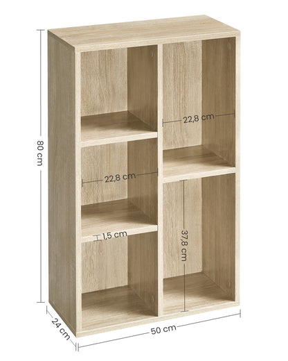 Wooden 5-Grid Bookcase - image 8