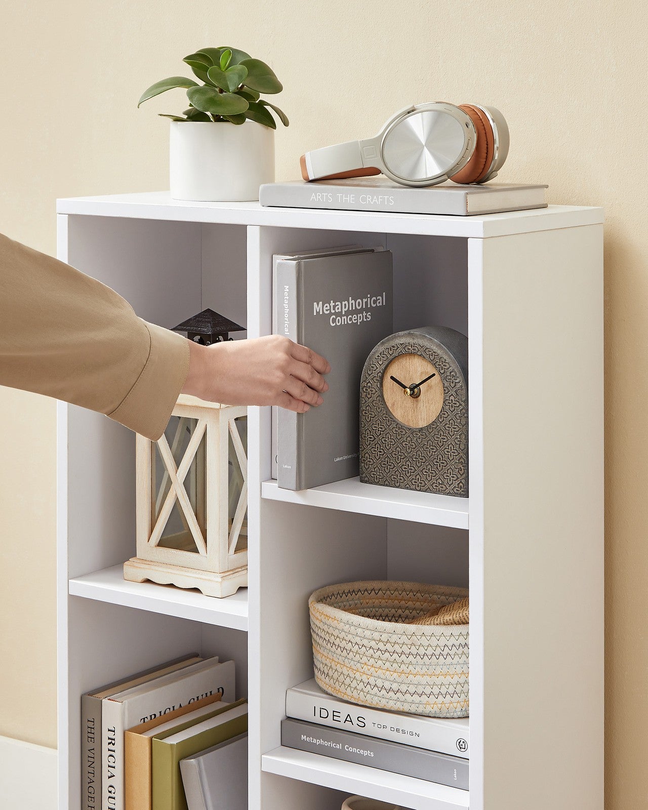 White 5-Grid Bookcase - image 7
