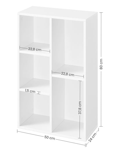 White 5-Grid Bookcase - image 8