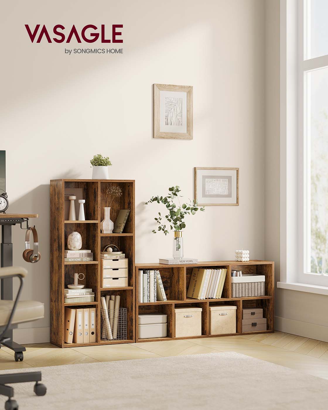 White 5-Grid Bookcase - image 23