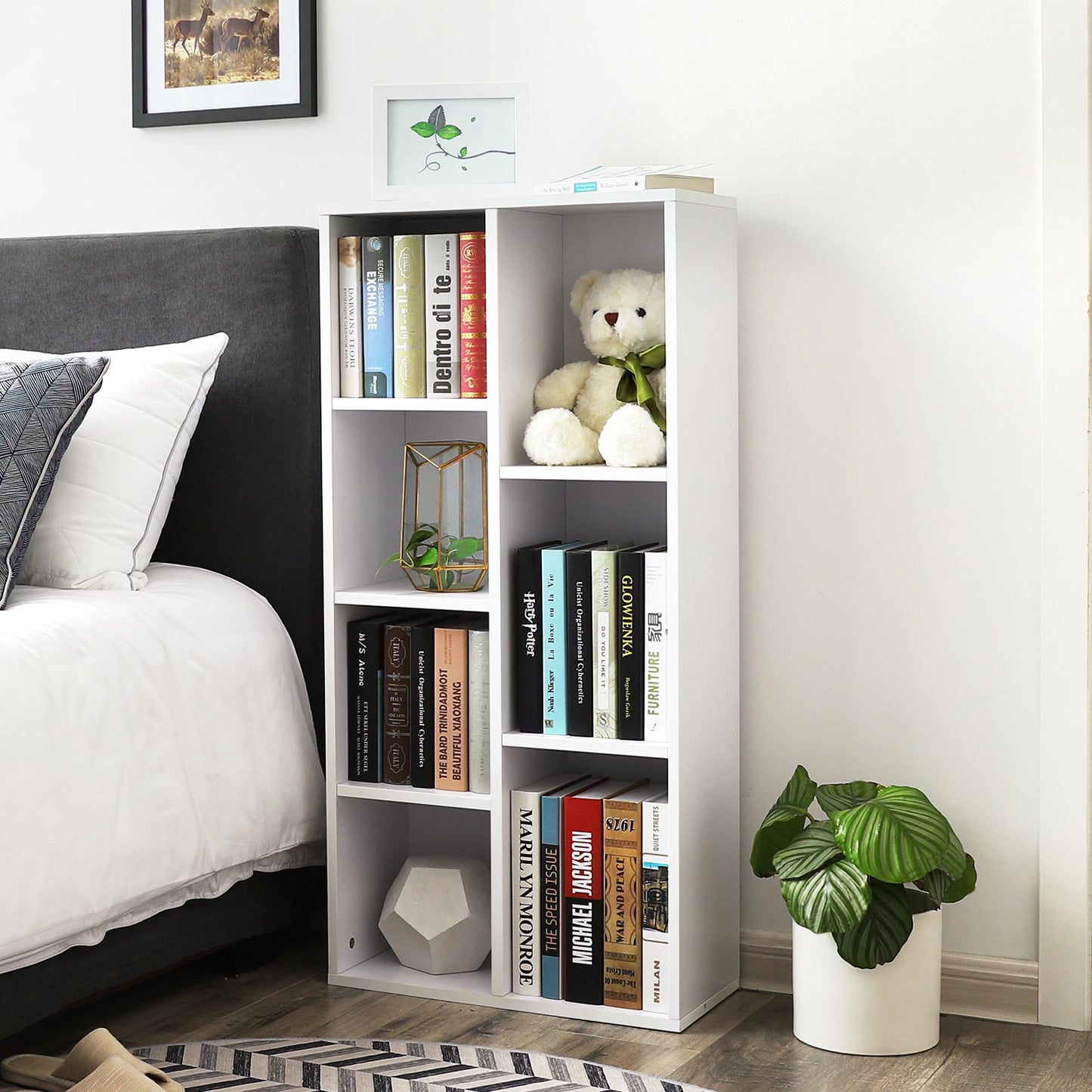 White 5-Grid Bookcase - image 14