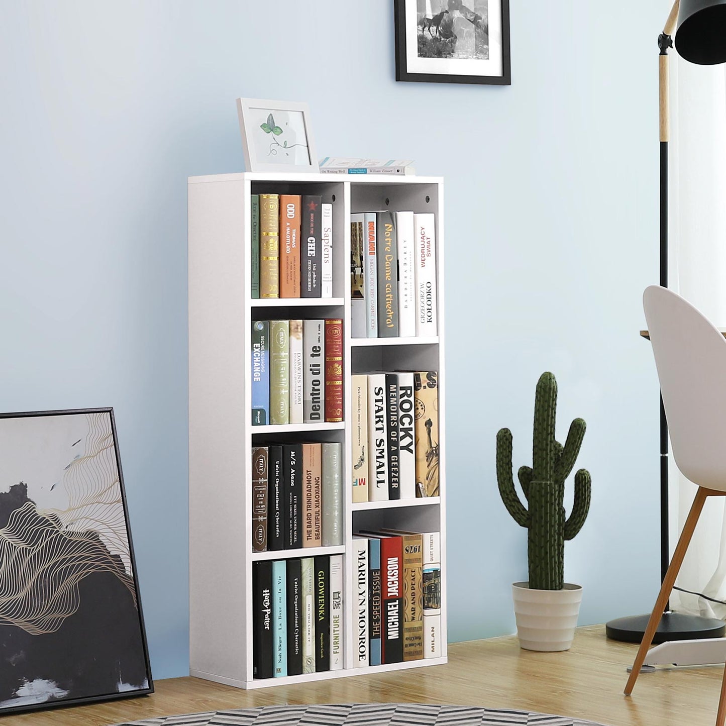 White 5-Grid Bookcase - image 16
