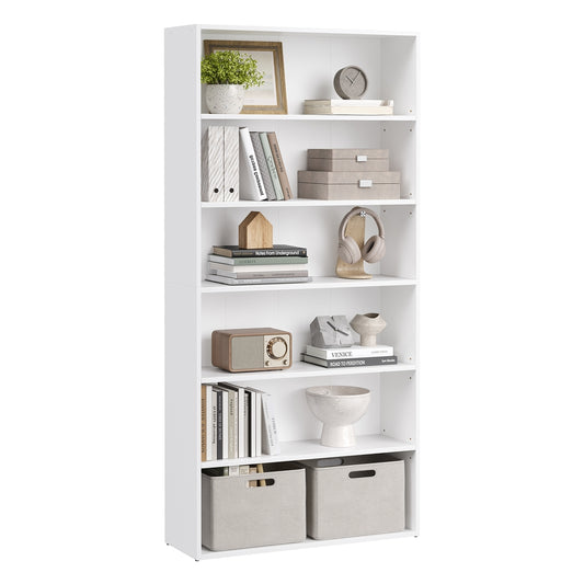 5-Tier Wooden Bookcase Shelf 24 x 80 x 160.7 cm, Cloud White - image 1