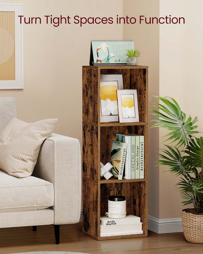 3-Tier cube bookshelf with open shelves - image 3
