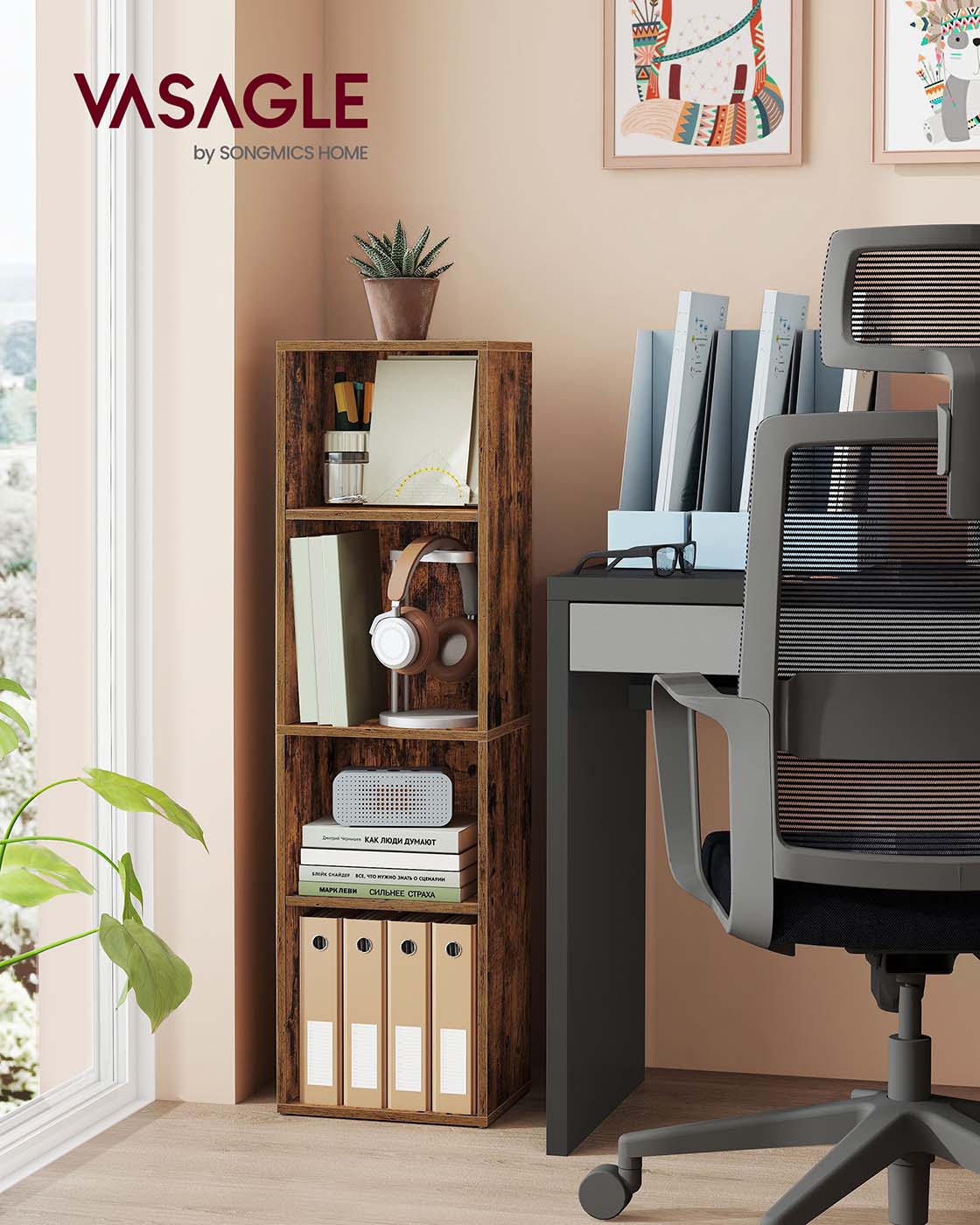 3-Tier cube bookshelf with open shelves - image 8