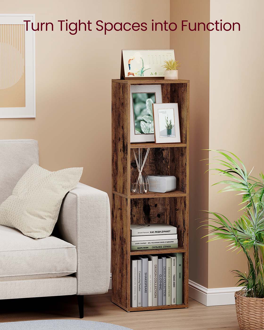 3-Tier cube bookshelf with open shelves - image 13