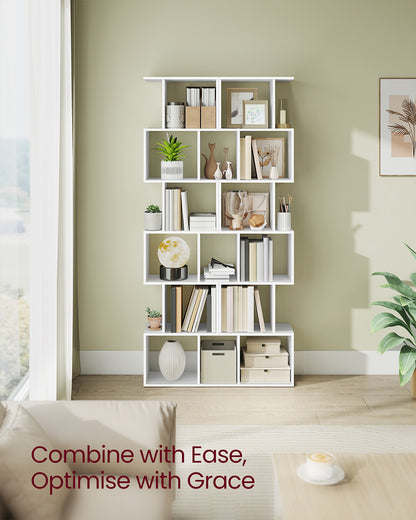 Bookshelf with cube shelves and room divider storage - image 3