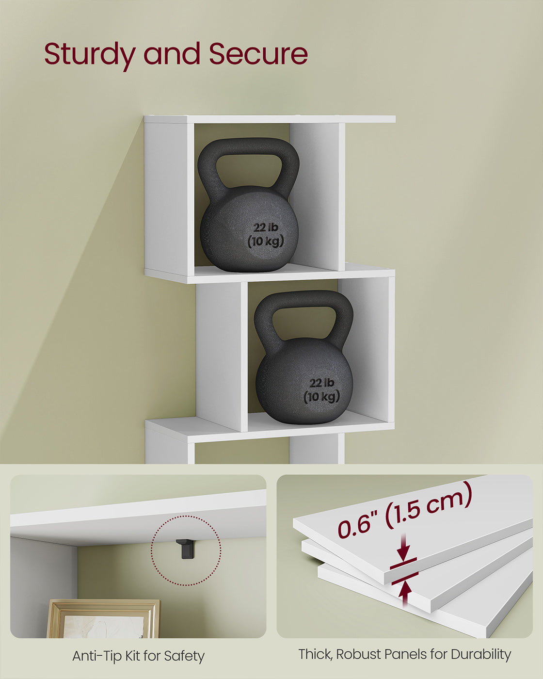 Bookshelf with cube shelves and room divider storage - image 4