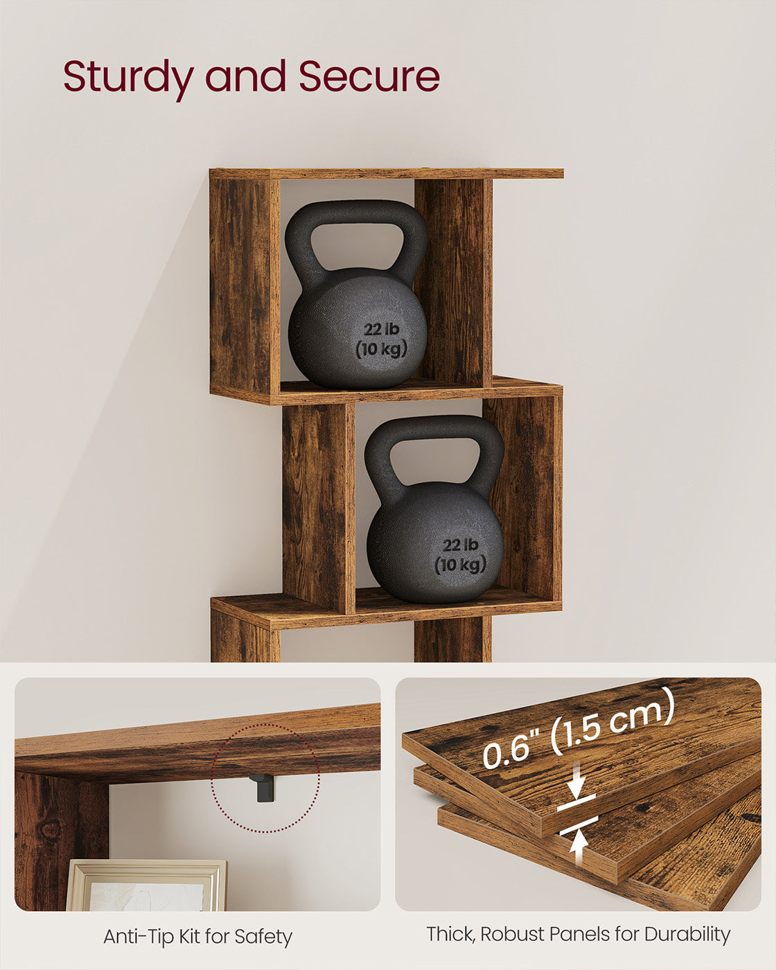 Bookshelf with cube shelves and room divider storage - image 10