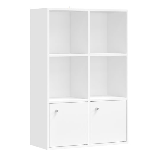 3-Tier Bookcase with 2 Cabinets, 29 x 65.8 x 97.8 cm, Cloud White - image 1
