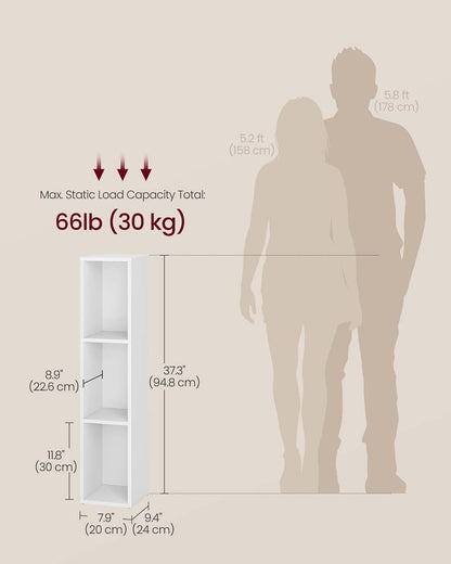 3-Tier cube bookshelf with open shelves - image 5