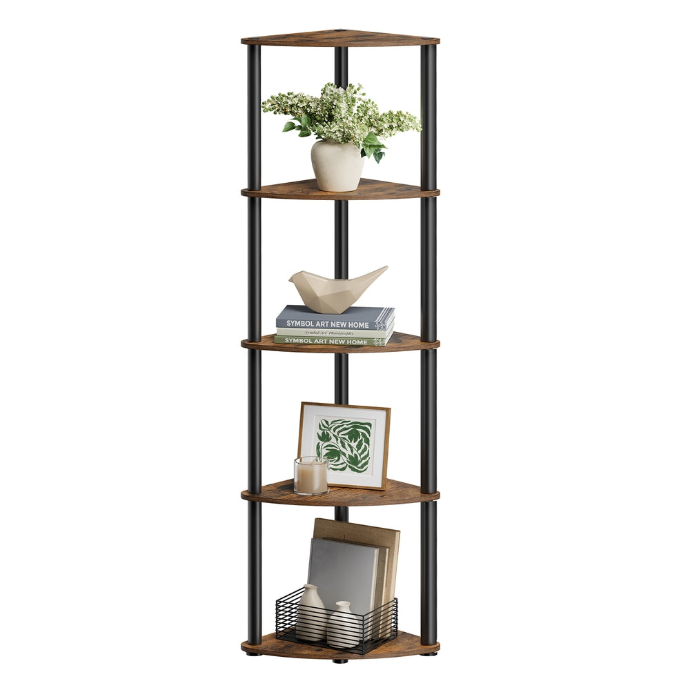 5-Tier Corner Shelf 38.3 x 27 x 139 cm Toolless Assembly - image 1