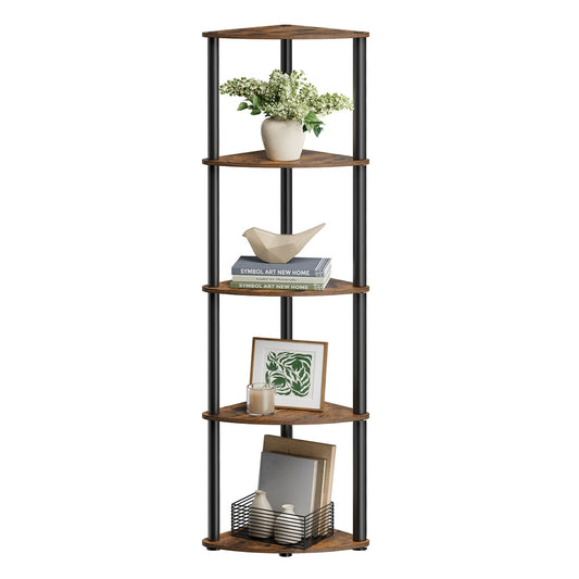 5-Tier Corner Shelf 38.3 x 27 x 139 cm Toolless Assembly - image 1