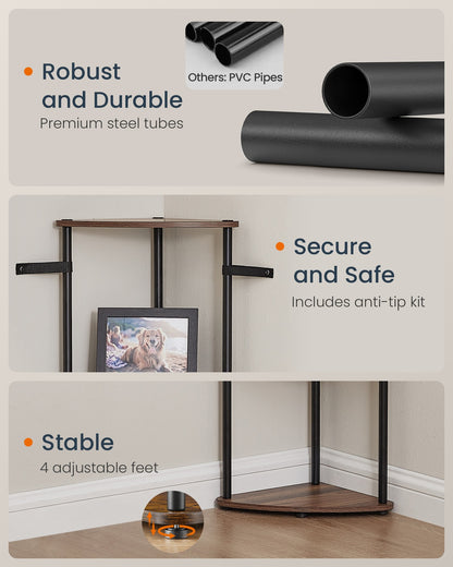 5-Tier Corner Shelf 38.3 x 27 x 139 cm Toolless Assembly - image 11