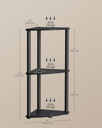 5-Tier Corner Shelf 38.3 x 27 x 139 cm Toolless Assembly - image 18