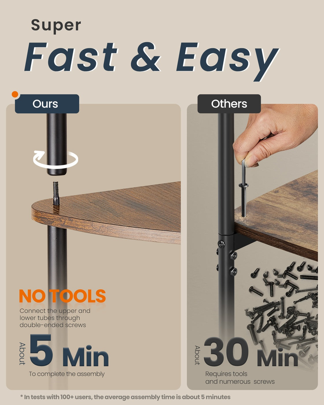 5-Tier Corner Shelf 38.3 x 27 x 139 cm Toolless Assembly - image 21