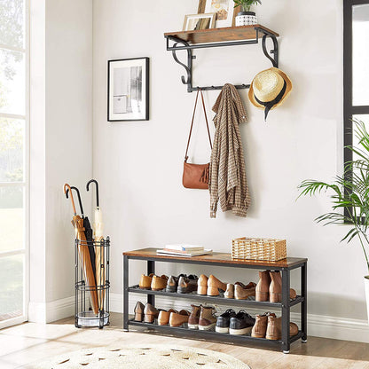 Shoe Bench Shoe Rack with 2 Shelves - image 5