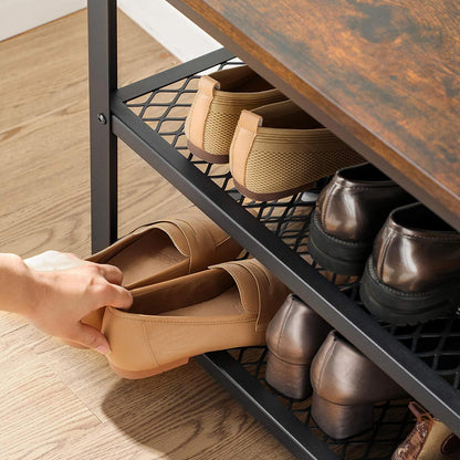 Shoe Bench Shoe Rack with 2 Shelves - image 6