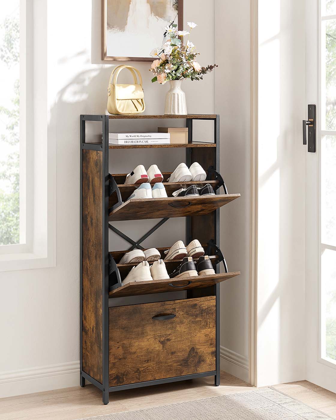 Shoe Cabinet With 3 Flip Doors - image 3