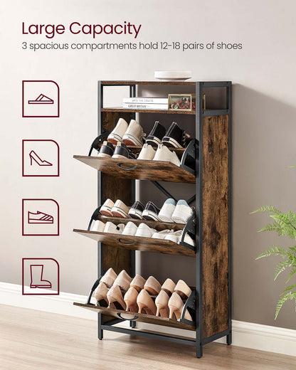 Shoe Cabinet With 3 Flip Doors - image 4