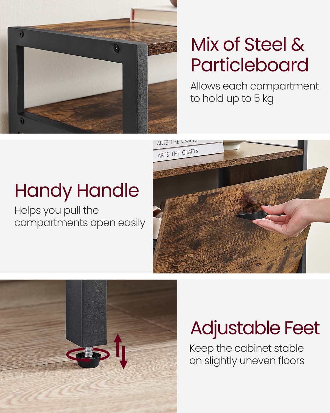 Shoe Cabinet With 3 Flip Doors - image 8