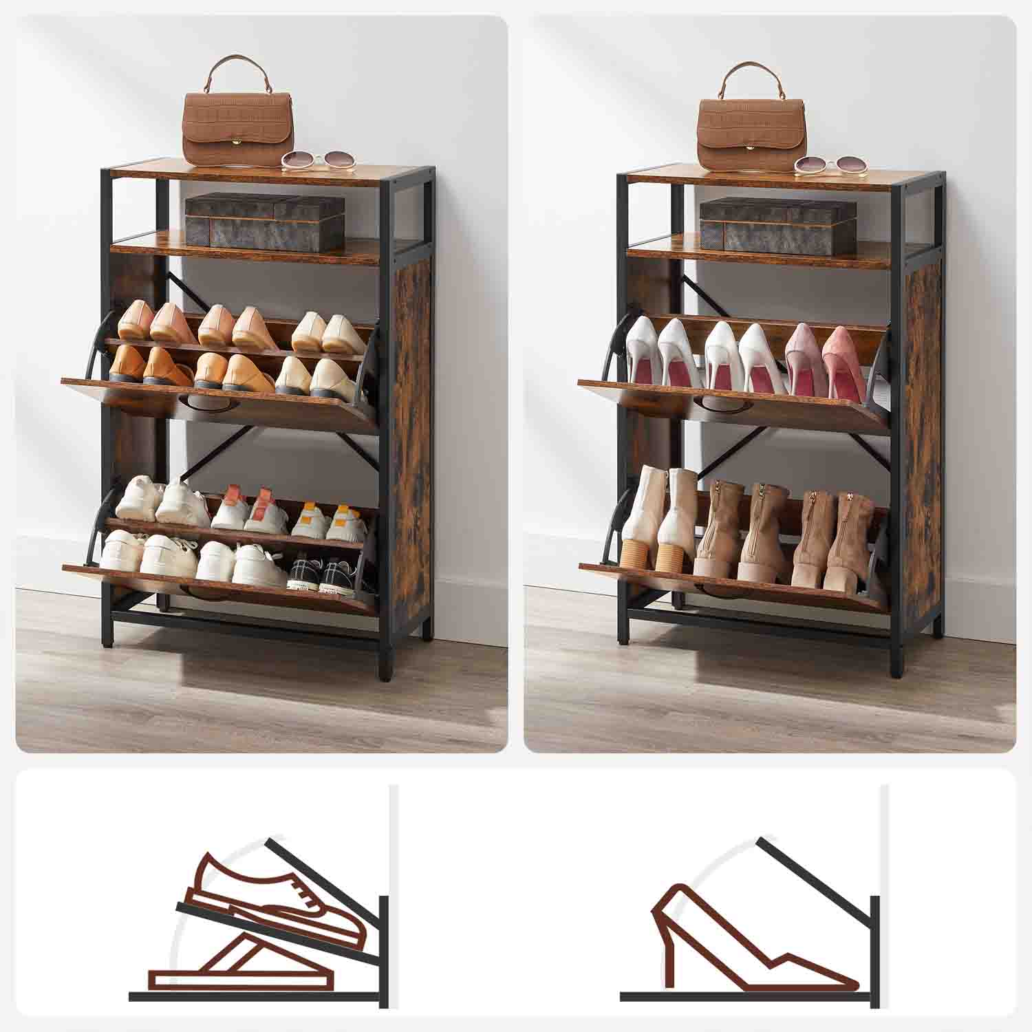Shoe Cabinet With 3 Flip Doors - image 27