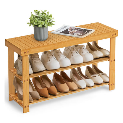 Bamboo Storage Shoe Bench - image 1